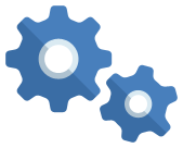An image of blue gears